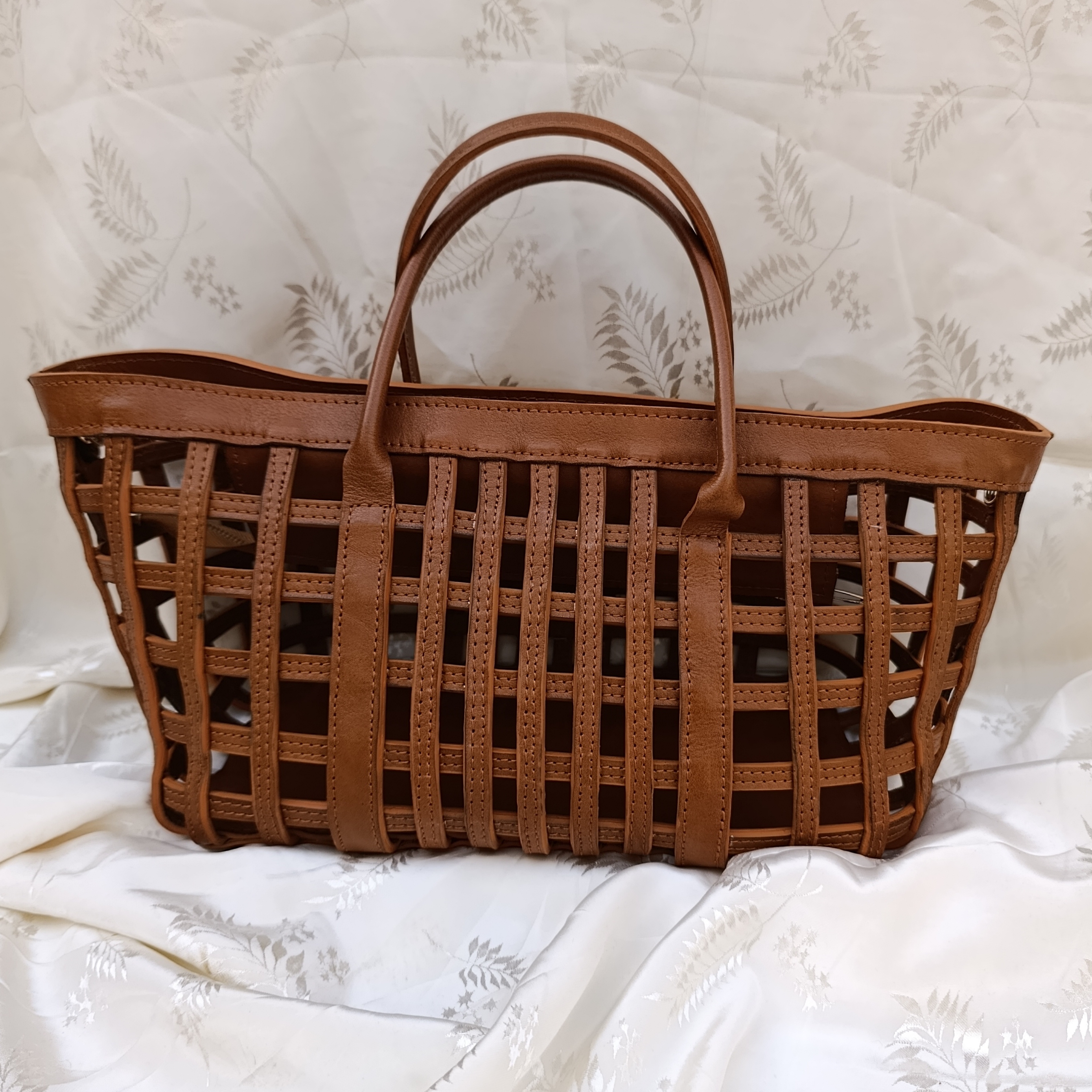 کیف چرم حصیری